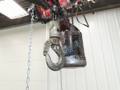 Aro 7750DT 1/2 Ton 1000 LB Pneumatic Air Chain Hoist 14'5" Lift 10' Pull Chain