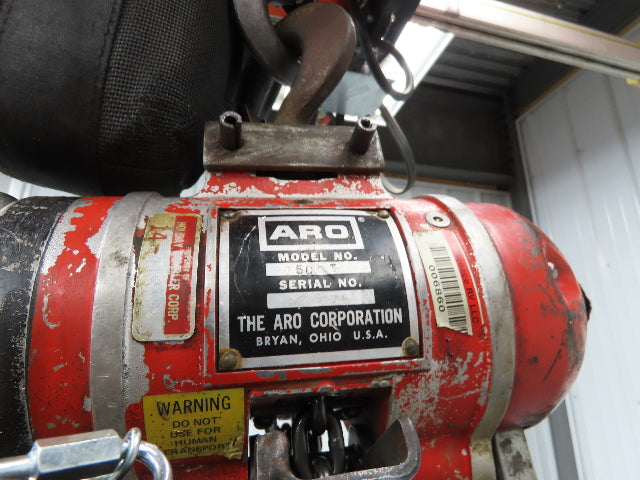 Aro 7750DT 1/2 Ton 1000 LB Pneumatic Air Chain Hoist 14'5" Lift 10' Pull Chain