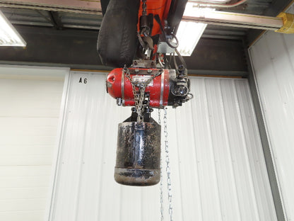 Aro 7750DT 1/2 Ton 1000 LB Pneumatic Air Chain Hoist 14'5" Lift 10' Pull Chain