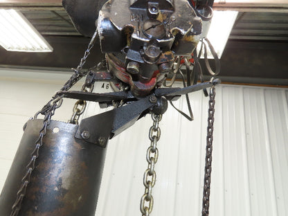 Aro 7700D 1/2 Ton 1000 LB Pneumatic Air Chain Hoist 14' Lift 7'8" Pull Chain