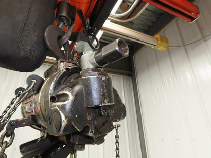 Aro 7700D 1/2 Ton 1000 LB Pneumatic Air Chain Hoist 14' Lift 7'8" Pull Chain