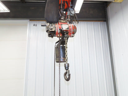 Aro 7700D 1/2 Ton 1000 LB Pneumatic Air Chain Hoist 14' Lift 7'8" Pull Chain