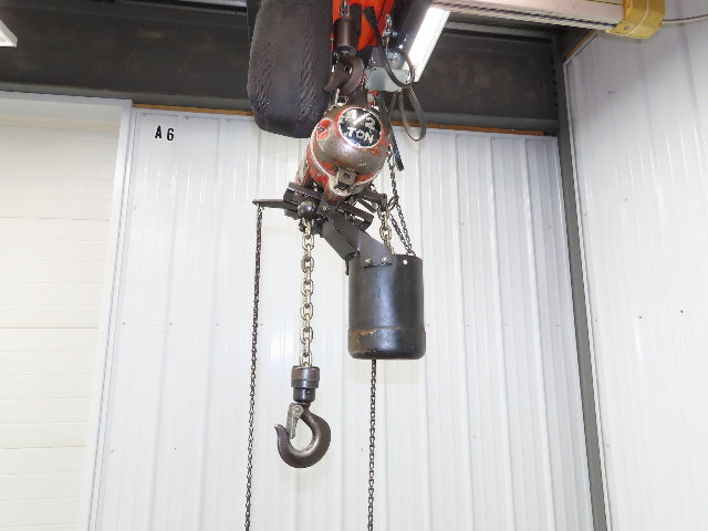 Aro 7700D 1/2 Ton 1000 LB Pneumatic Air Chain Hoist 14' Lift 7'8" Pull Chain
