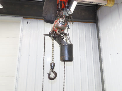 Aro 7700D 1/2 Ton 1000 LB Pneumatic Air Chain Hoist 14' Lift 7'8" Pull Chain