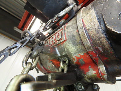 Aro 7700D 1/2 Ton 1000 LB Pneumatic Air Chain Hoist 14' Lift 7'8" Pull Chain