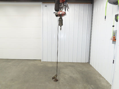Aro 7700D 1/2 Ton 1000 LB Pneumatic Air Chain Hoist 14' Lift 7'8" Pull Chain