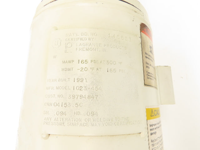 Ingersoll Rand Screw Air Compressor Air/Oil Separator Tank 5 Gallon 165 PSI