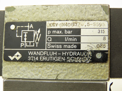 BDRV DN4D/63/0.5-S595 Manual Hydraulic Pressure Relief Valve NG4 315bar