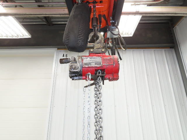 Aro R 1/4 Ton 500 LB Pneumatic Air Chain Hoist 10'6" Lift 10' Pull Chain