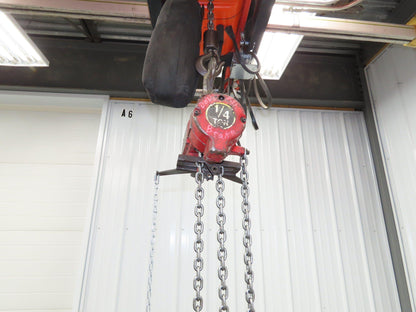 Aro R 1/4 Ton 500 LB Pneumatic Air Chain Hoist 10'6" Lift 10' Pull Chain