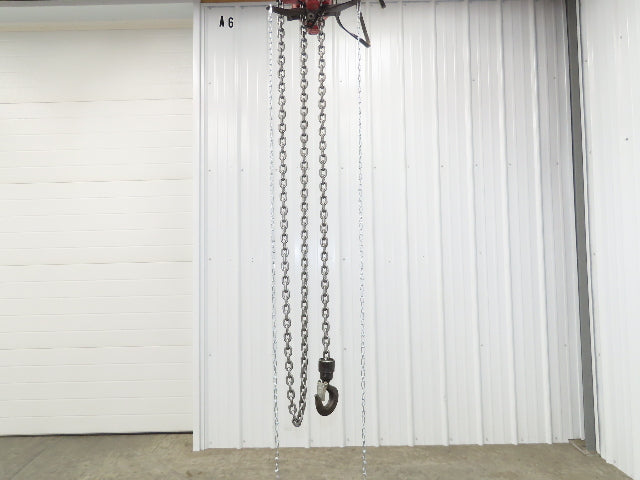 Aro R 1/4 Ton 500 LB Pneumatic Air Chain Hoist 10'6" Lift 10' Pull Chain