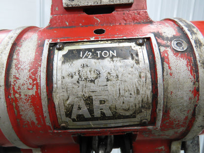 Aro 7700C 1/2 Ton 1000 LB Pneumatic Chain Hoist 10'4" Lift 4'6" Pull Chain