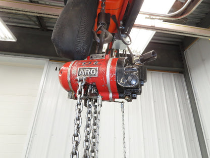 Aro 7700C 1/2 Ton 1000 LB Pneumatic Chain Hoist 10'4" Lift 4'6" Pull Chain