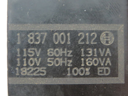 Bosch 1837001212 Vickers Hydraulic Solenoid Valve Coil 115V 131VA