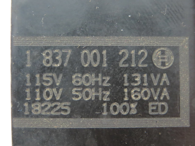 Bosch 1837001212 Vickers Hydraulic Solenoid Valve Coil 115V 131VA