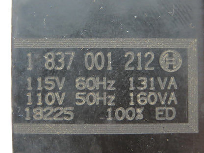 Bosch 1837001212 Vickers Hydraulic Solenoid Valve Coil 115V 131VA