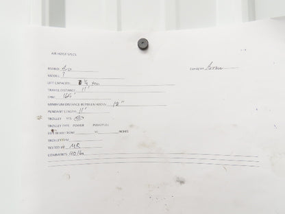 Aro Ingersoll Rand 1/4 Ton 500LB Pneumatic Air Chain Hoist 11'Lift 11'Pull Chain