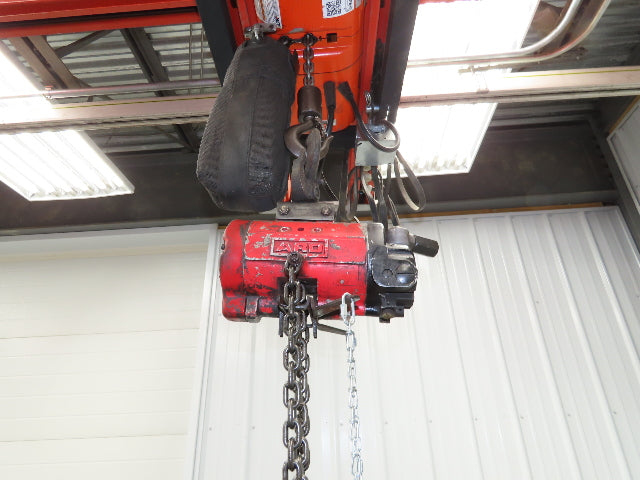 Aro R 1/4 Ton 500 LB Pneumatic Air Chain Hoist 8' Lift 8' Pull Chain