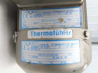 Schubert 4DF71B-4 Gearmotor 39:1 Ratio 40rpm 1/2Hp 230/460V Hollow Shaft