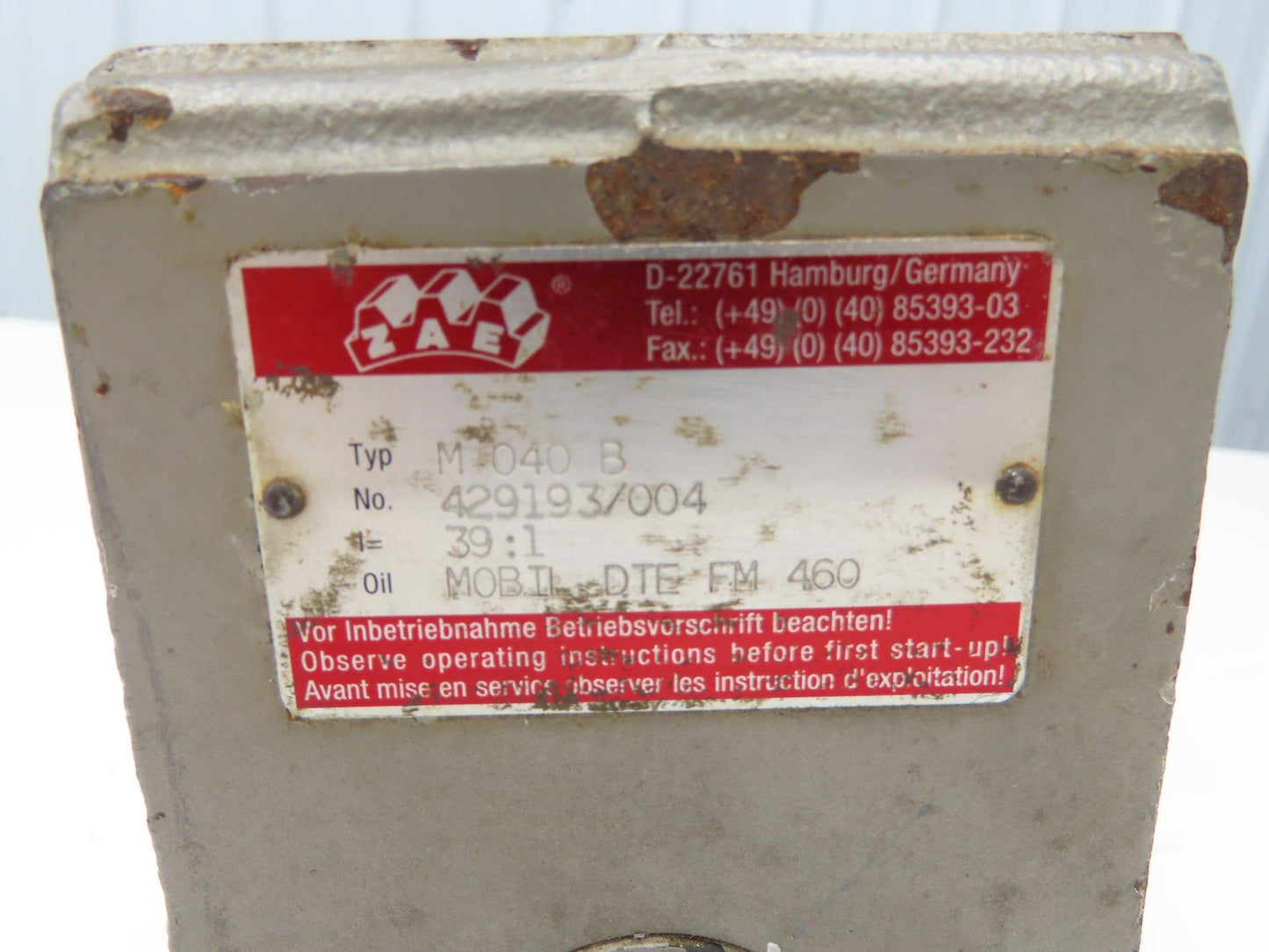 Schubert 4DF71B-4 Gearmotor 39:1 Ratio 40rpm 1/2Hp 230/460V Hollow Shaft