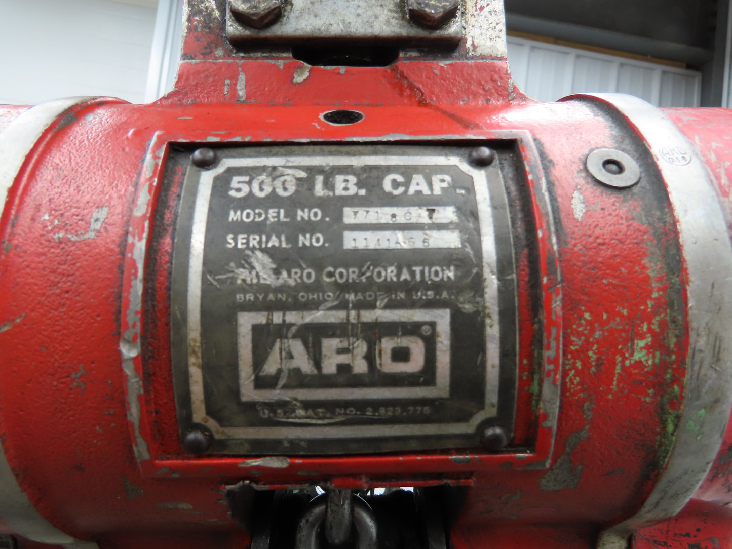 Aro 7718CT 1/4 Ton 500 LB Pneumatic Air Chain Hoist 11' Lift 6' Pendant