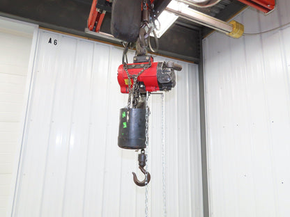 Ingersoll Aro 1/4 Ton 500Lb Pneumatic Air Chain Hoist 12'10" Lift 12' Pull Chain