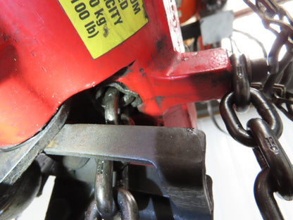 Ingersoll Aro 1/4 Ton 500Lb Pneumatic Air Chain Hoist 12'10" Lift 12' Pull Chain