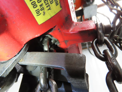 Ingersoll Aro 1/4 Ton 500Lb Pneumatic Air Chain Hoist 12'10" Lift 12' Pull Chain