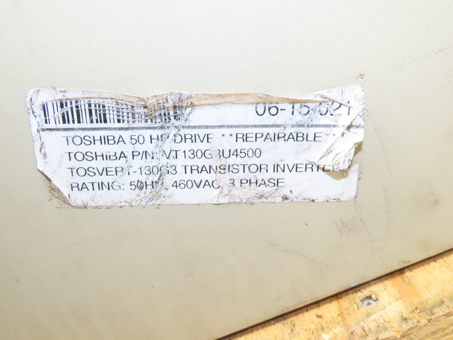 Toshiba VT130G3U4500DCL G3 Transistor Inverter AC Drive 50Kva 50Hp 460V 3PH