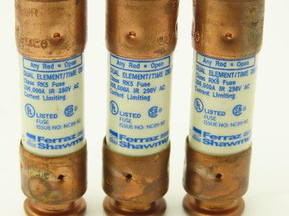 Ferraz Shawmut TR30R Tri-Onic Dual Element Time Delay Fuse 30A 250VAC Lot of 15