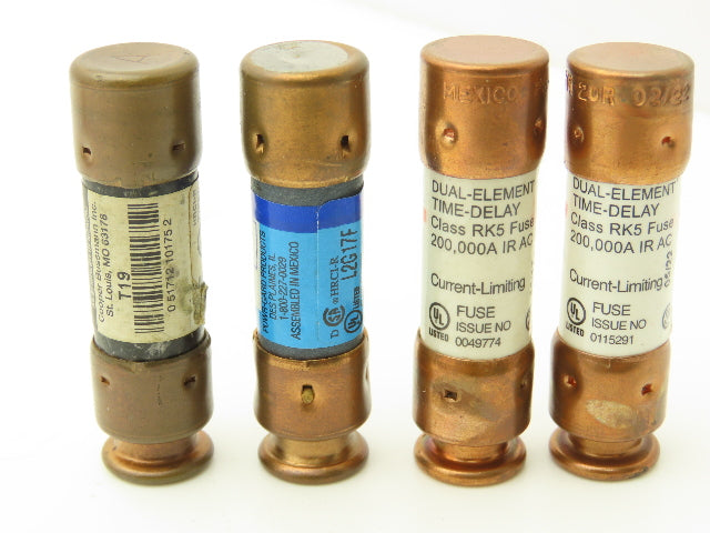 Various Mfr Dual Element Time Delay Fuse 15A 20A 250VAC Class RK5 Mixed Lot of 16