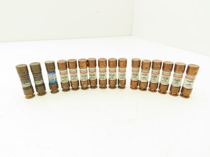 Various Mfr Dual Element Time Delay Fuse 15A 20A 250VAC Class RK5 Mixed Lot of 16