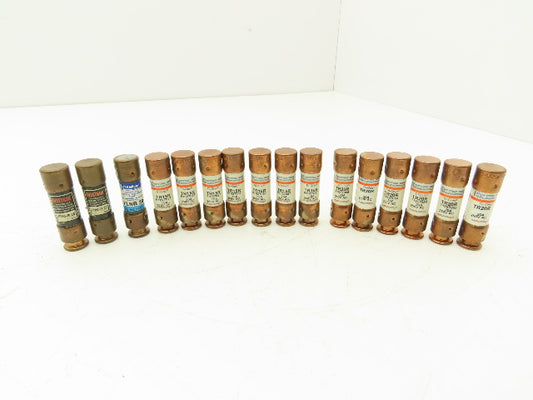 Various Mfr Dual Element Time Delay Fuse 15A 20A 250VAC Class RK5 Mixed Lot of 16