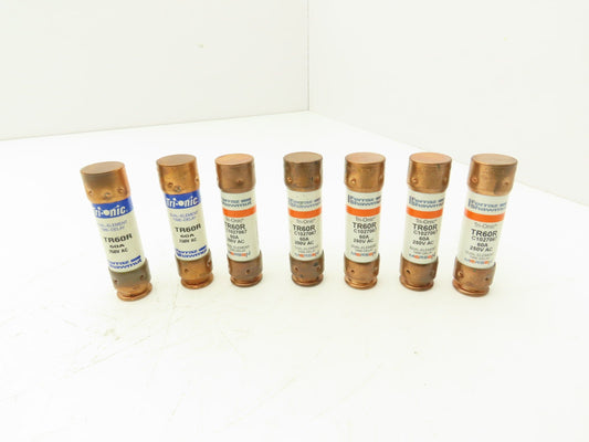 Ferraz Shawmut TR60R Tri-Onic Dual Element Time Delay Fuse 60A 250VAC Lot of 7