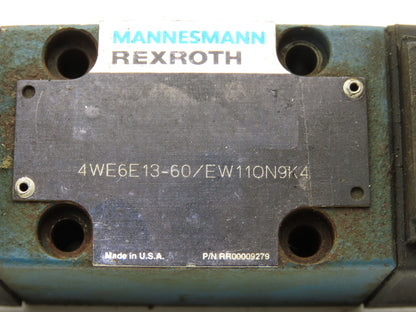 Rexroth 4WE6E13-60/EW110N9K4 Hydraulic Directional Valve Solenoid 110V