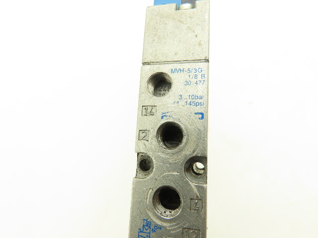 Festo MVH-5/3G-1/8-B 30477 Solenoid Valve 5 Way 3 Position 145 PSI 1/8"NPT NC
