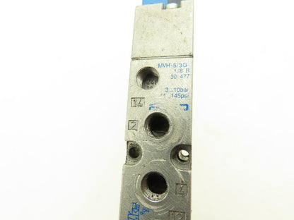Festo MVH-5/3G-1/8-B 30477 Solenoid Valve 5 Way 3 Position 145 PSI 1/8"NPT NC