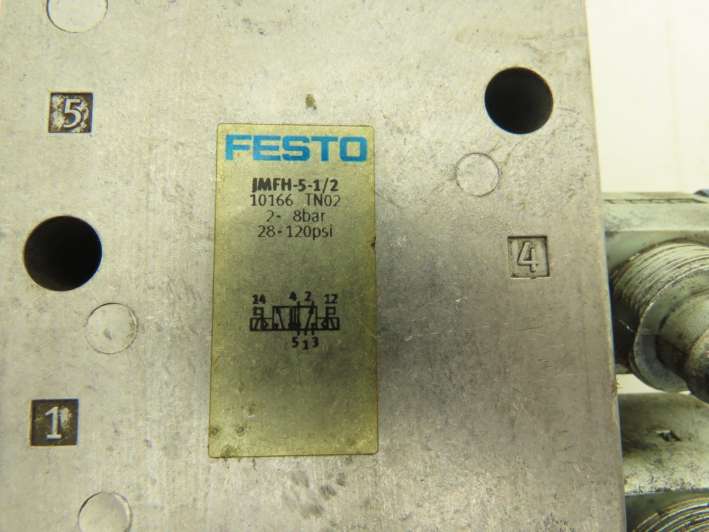 Festo JMFH-5-1/2 10166 Pneumatic Control Valve 5 Way 120 PSI 3/4"NPT 110V