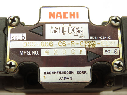 Nachi DSS-G06-C6-R-C115-E12 Hydraulic Directional Valve Single Solenoid 110V