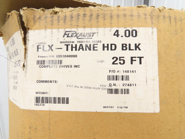 Flexaust 8551040000 Flx-Thane Urethane Hose 4" ID 14' Length