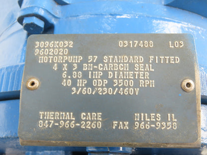 Scot Model 57 Cast Iron Centrifugal Pump 4x3" Flanged 40Hp 230/460V 3PH 286JM