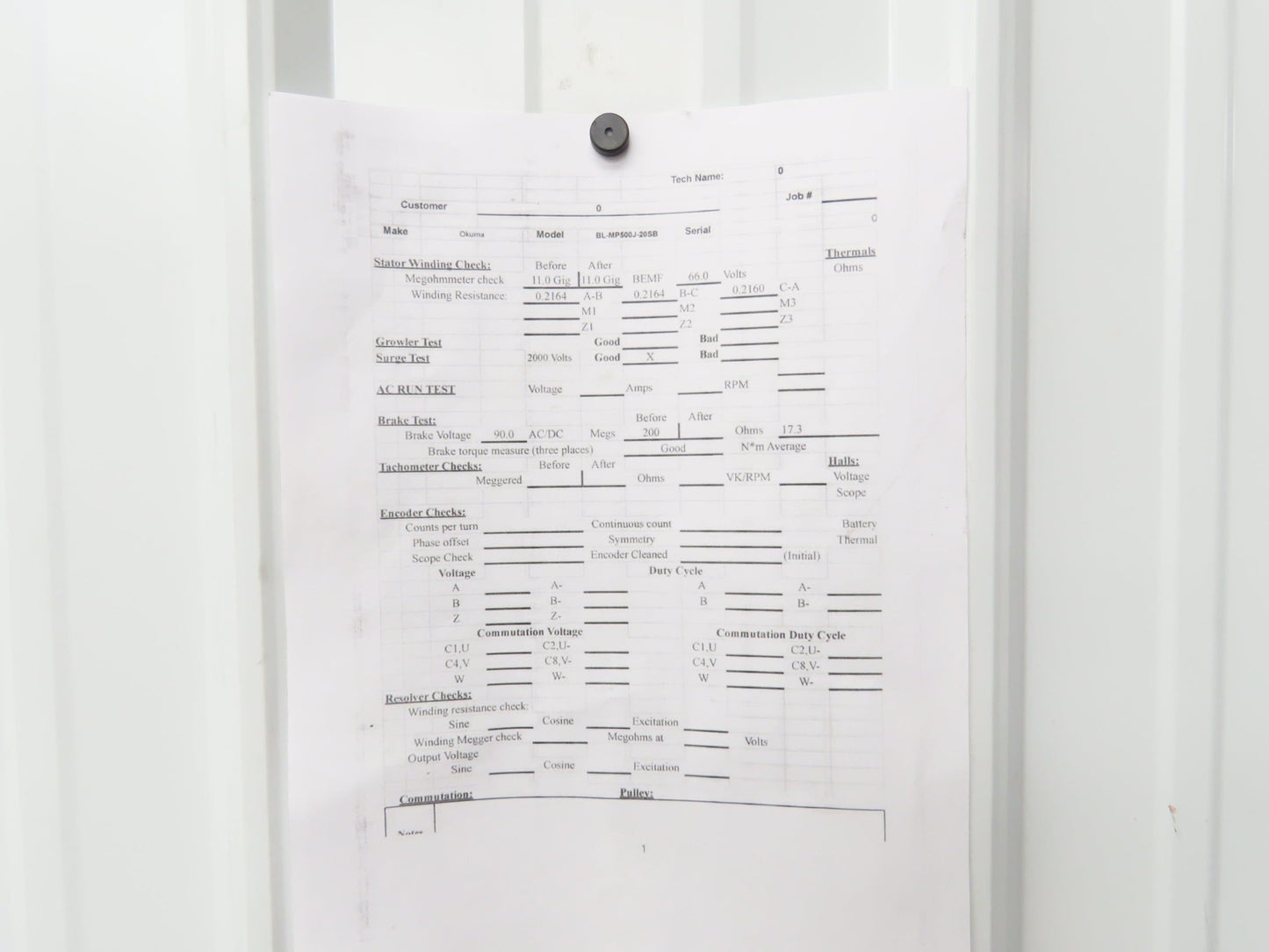 Okuma BL-MP500J-20SB AC Servo Motor 7.1kW 2000 RPM 132V 3PH Encoder ER-JH-7200D