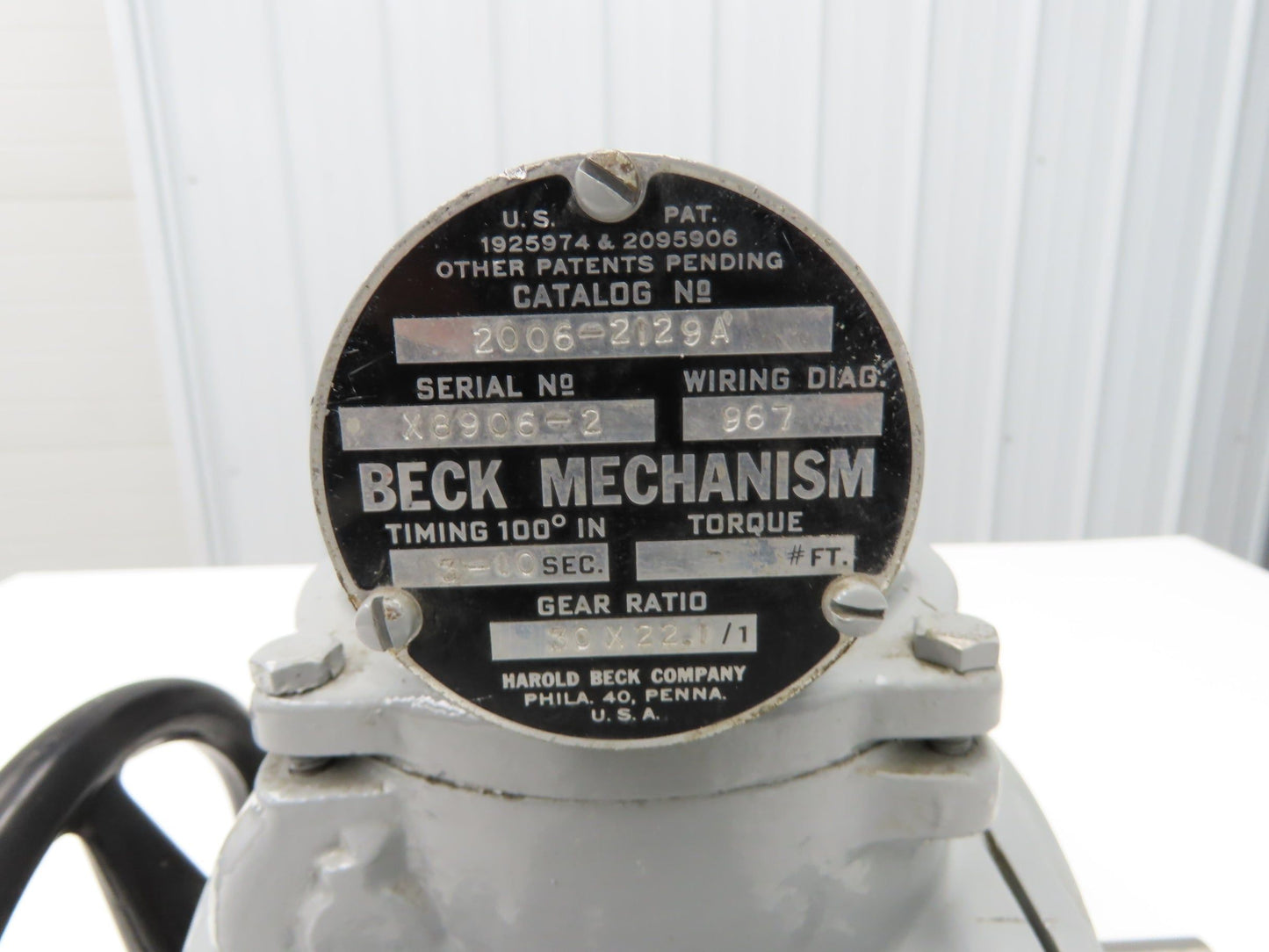 Beck R092879-01-01 Electric Rotary Valve Actuator Damper Drive 330° 3-10 Second