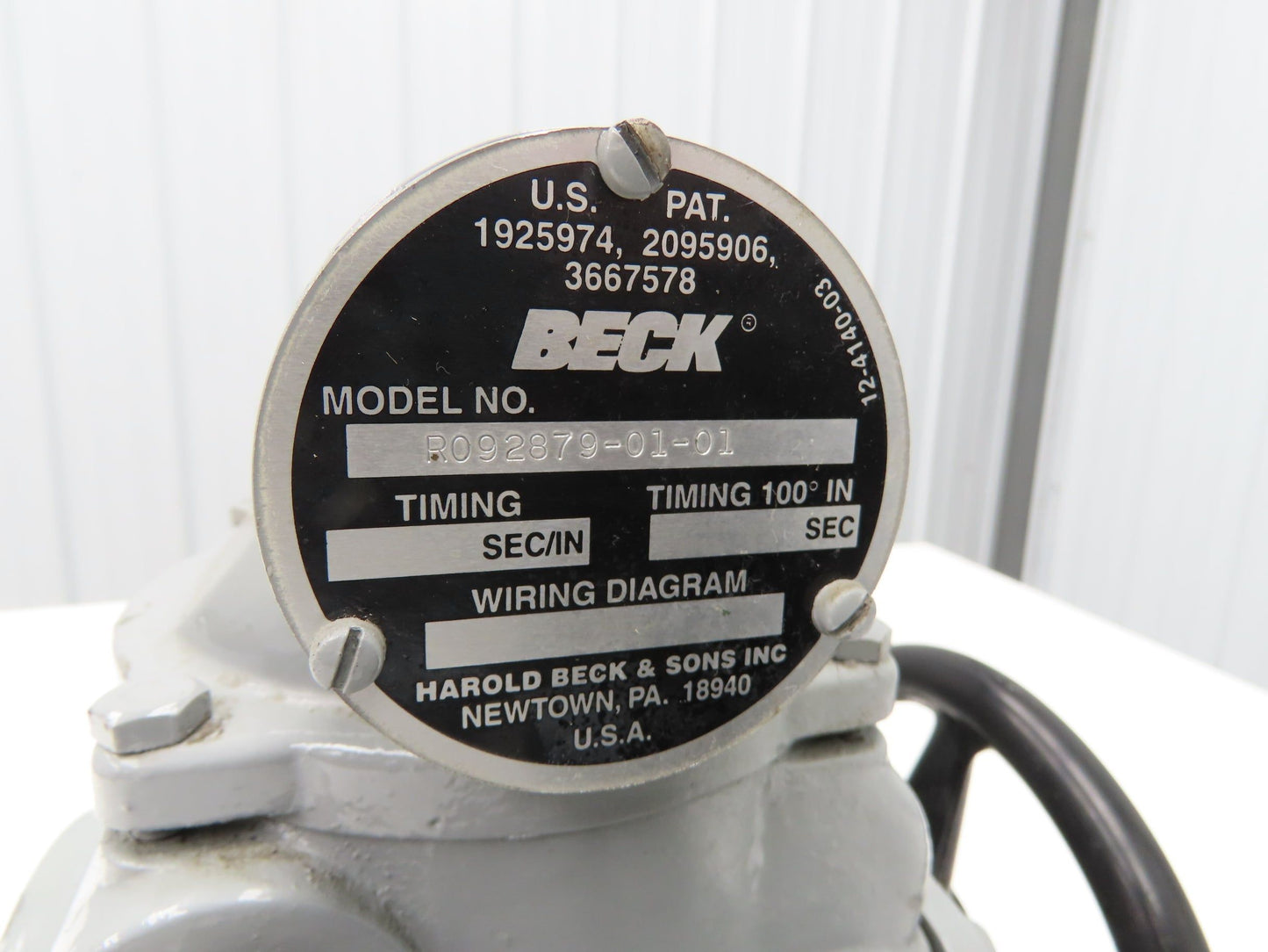 Beck R092879-01-01 Electric Rotary Valve Actuator Damper Drive 330° 3-10 Second