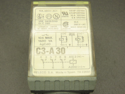 Comat C3-A 30 Relay 10A 380VAC 11-Pin Lot of 20