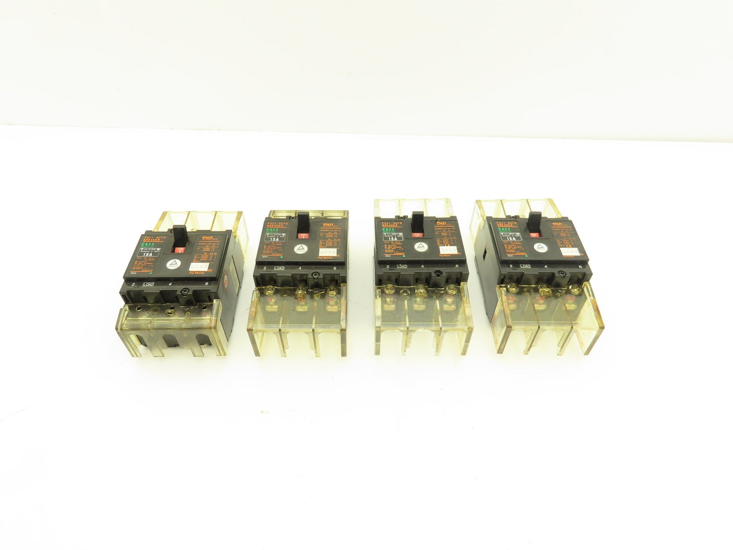 Fuji EA33 Circuit Breaker 15A 460VAC 3-Pole Lot of 4