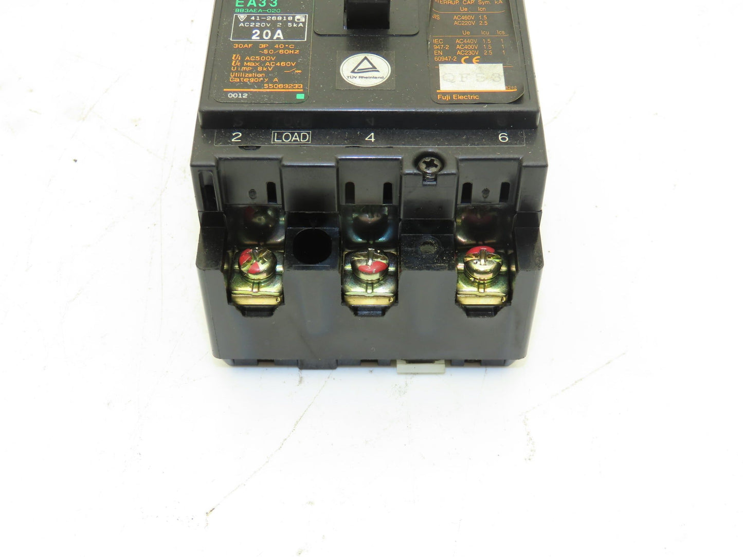 Fuji EA33 Circuit Breaker 20A 460VAC 3-Pole Lot of 9