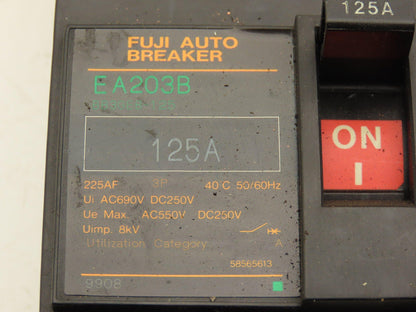 Fuji EA203B Circuit Breaker 150A 125A 550VAC 3-Pole Mixed Lot of 5