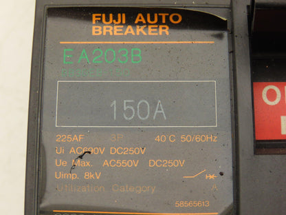 Fuji EA203B Circuit Breaker 150A 125A 550VAC 3-Pole Mixed Lot of 5