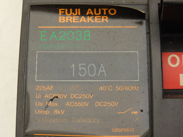 Fuji EA203B Circuit Breaker 150A 125A 550VAC 3-Pole Mixed Lot of 5
